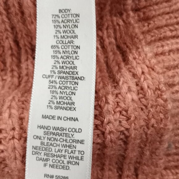 EXPRESS PINK THICK WIDE NECK CHUNKY KNIT SWEATER TOP WOMEN SIZE M - Picture 2 of 7